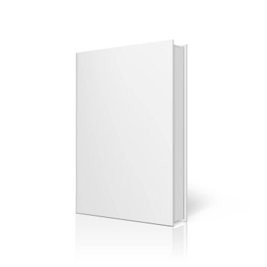 Beyaz kapaklı boş bir kitap.