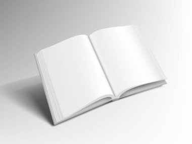 Beyaz Arkaplanda Uçan 3D Boş A4 Dergisi