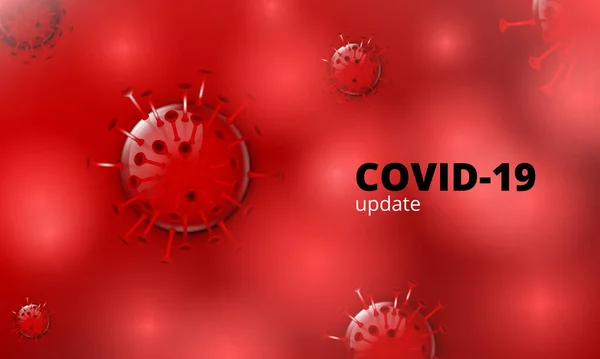 Частинки вірусу в червоній крові з оновленням COVID-19 — стоковий вектор