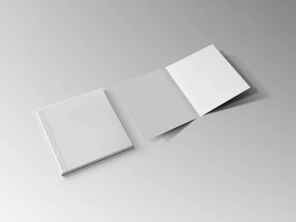 3D 《灰色背景的空白正方形书》 — 图库矢量图片