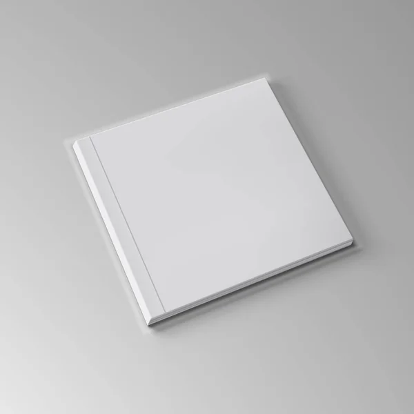 3D Open Blank Clear Square Libro su sfondo grigio — Vettoriale Stock