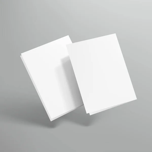 空白半折叠纸在灰色背景上飞扬 — 图库矢量图片