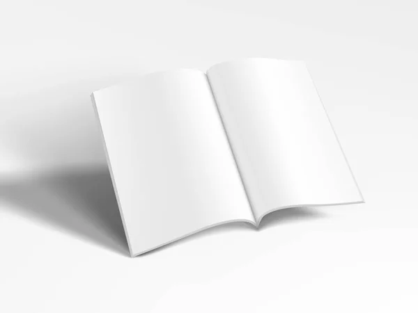 Revista 3D en blanco A4 Volando sobre fondo blanco — Vector de stock
