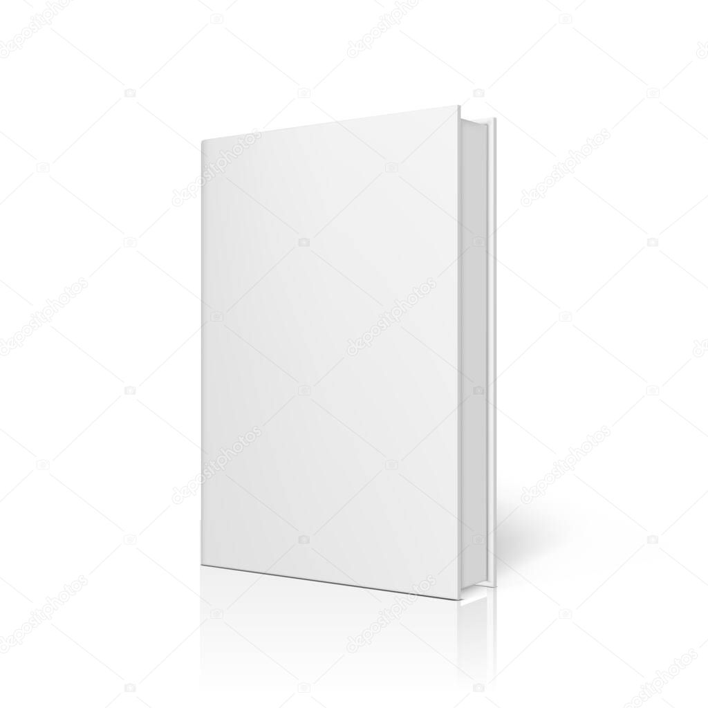 Blank Book With Clear Cover Standing On White