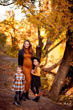 Güz Parkı 'nda iki kızı olan hamile bir anne..