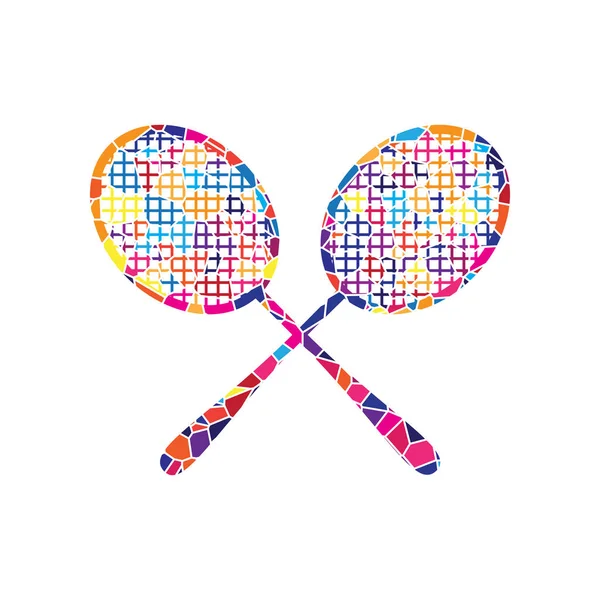 Deux pancartes de tennis. Vecteur. Icône en verre teinté sur fond blanc — Image vectorielle