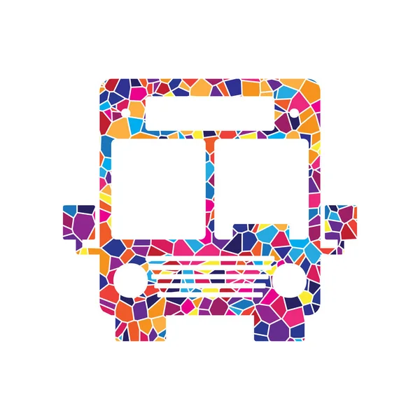 Ilustração do sinal do ônibus. Vector. Ícone de vidro manchado no backg branco — Vetor de Stock