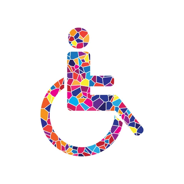 Disabled sign illustration. Vector. Stained glass icon on white — Stock Vector