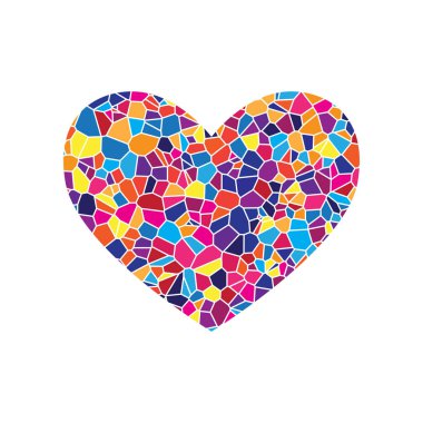 İşareti bağla. Vektör. Beyaz arka plan üzerinde renkli cam kutsal kişilerin resmi. Colorf