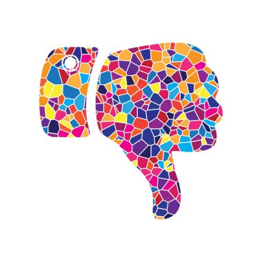 El işareti illüstrasyon. Vektör. Vitray simgesi beyaz arka