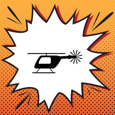 Helikopter illüstrasyon işareti. Vektör. Çizgi roman stil ikonu pop-a