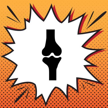 Diz eklem işareti. Vektör. Popüler sanat arka plan üzerinde çizgi roman stil ikonu