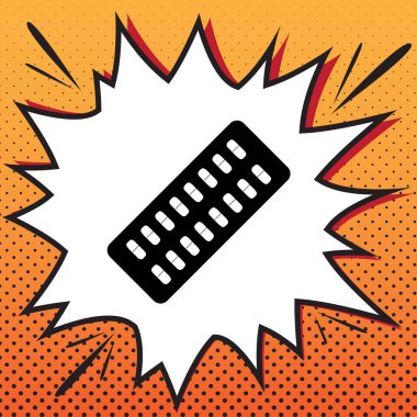 Tıbbi hapları işareti. Vektör. Popüler sanat backgro çizgi roman stili simgesini