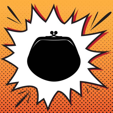 Çanta işareti illüstrasyon. Vektör. Popüler sanat ba çizgi roman stili simgesini