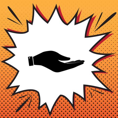 El işareti illüstrasyon. Vektör. Çizgi roman stil ikonu popüler sanat bac üzerinde