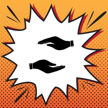 El işareti illüstrasyon. Vektör. Çizgi roman stil ikonu popüler sanat bac üzerinde