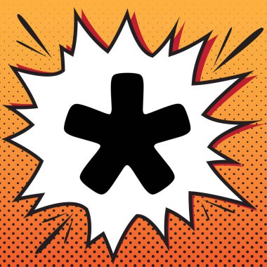 Yıldız yıldız işareti. Vektör. Popüler sanat backgro çizgi roman stili simgesini