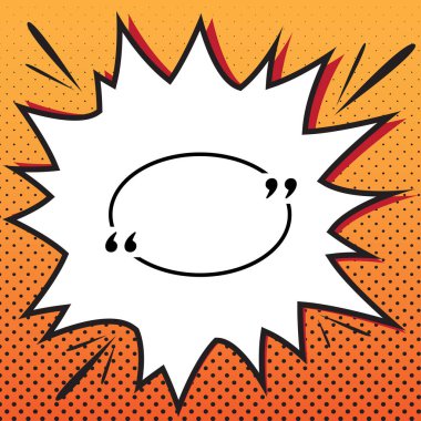 Metin tırnak işareti. Vektör. Popüler sanat arka plan üzerinde çizgi roman stil ikonu