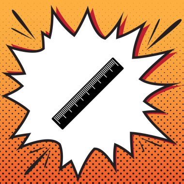 Santimetre cetvel işareti. Vektör. Çizgi roman popüler sanat arkasında simge stil