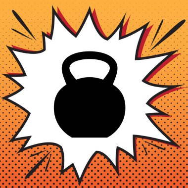 Fitness Dumbbell işareti. Vektör. Çizgi roman popüler sanat arkasında simge stil