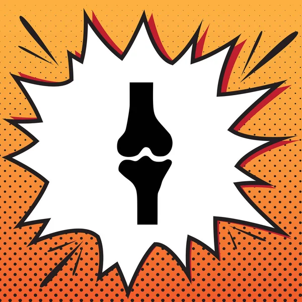 Diz eklem işareti. Vektör. Popüler sanat arka plan üzerinde çizgi roman stil ikonu