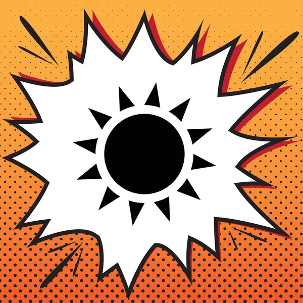 Ilustracja znak słońca. Wektor. Komiksy ikoną stylu pop artu tyłu — Wektor stockowy