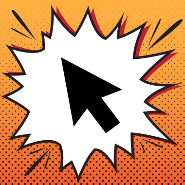 Ok işareti illüstrasyon. Vektör. Popüler sanat ba çizgi roman stili simgesini