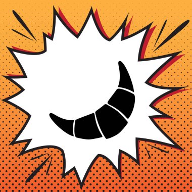 Kruvasan basit kayıt. Vektör. Çizgi roman popüler sanat arkasında simge stil