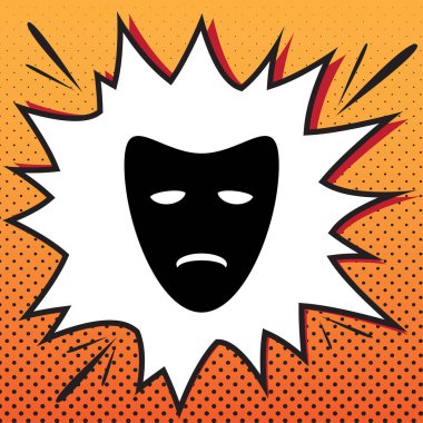 Trajedi tiyatro maskeleri. Vektör. Çizgi roman stil ikonu popüler sanat b