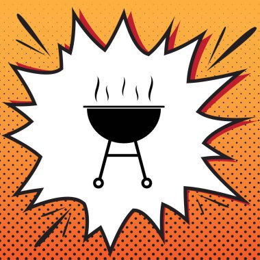 Barbekü basit kayıt. Vektör. Popüler sanat backg çizgi roman stili simgesini