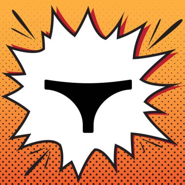 Bayan Külot işareti. Vektör. Popüler sanat backg çizgi roman stili simgesini