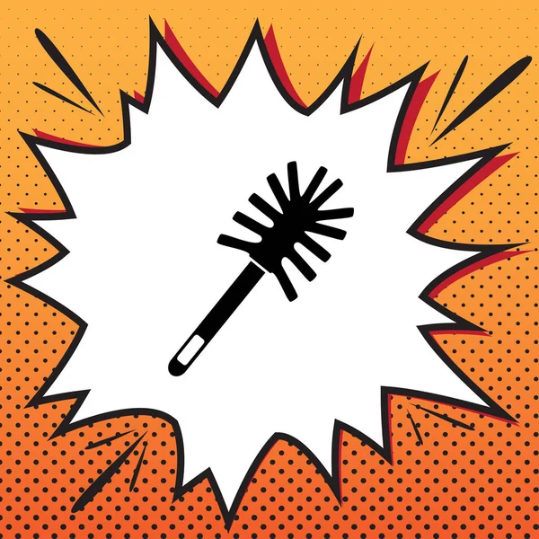 Tuvalet fırçası doodle. Vektör. Popüler sanat backgr çizgi roman stili simgesini