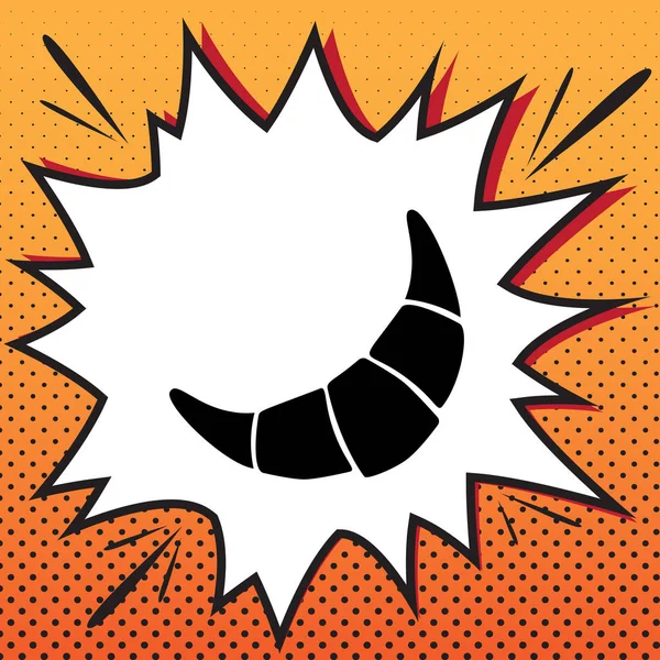 Kruvasan basit kayıt. Vektör. Çizgi roman popüler sanat arkasında simge stil