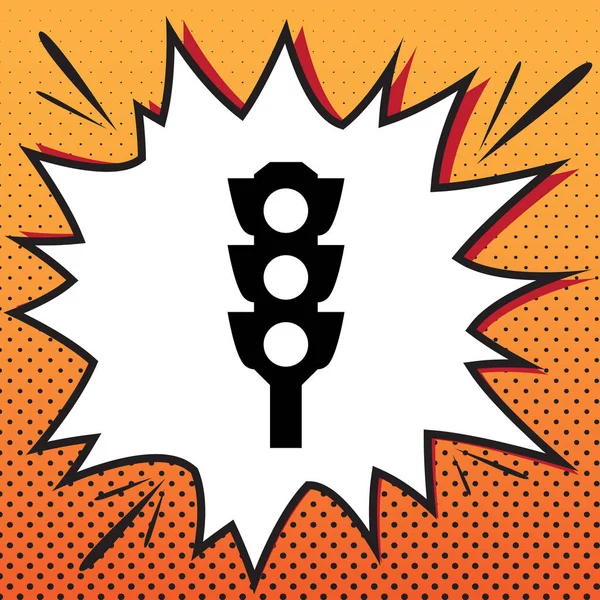 Trafik ışığı işareti. Vektör. Popüler sanat backgro çizgi roman stili simgesini