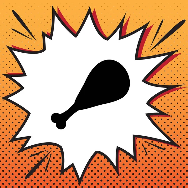 Tavuk bacağı işareti. Vektör. Popüler sanat adam çizgi roman stili simgesini