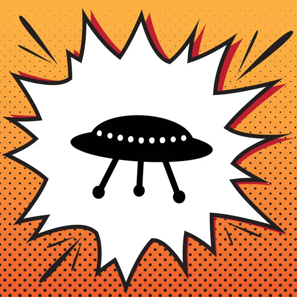 UFO simple sign. Vector. Comics style icon on pop-art background — Stock Vector