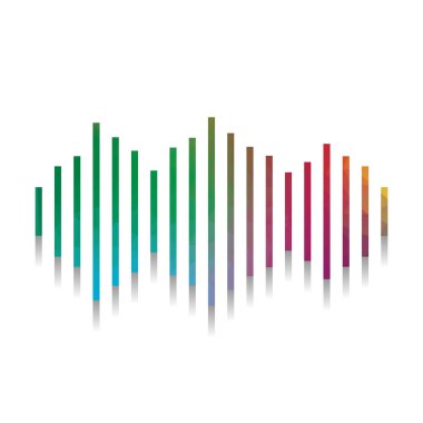 Ses dalgaları simgesi. Vektör. M parlak doku ile renkli simge