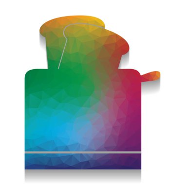 Ekmek kızartma makinesi basit kayıt. Vektör. Renkli parlak doku o simgesiyle