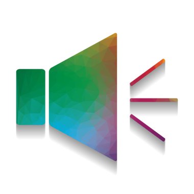 Ses işareti illüstrasyon sessiz işareti ile. Vektör. Renkli simge wi