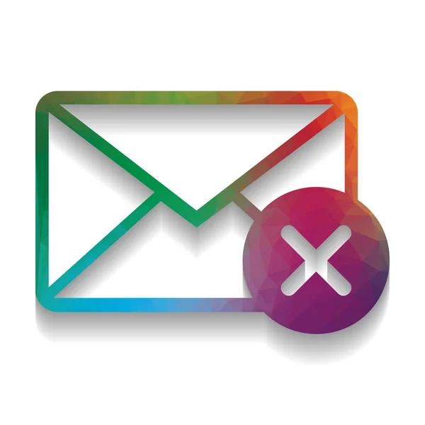 Mail sign illustration with cancel mark. Vector. Colorful icon w — Stock Vector