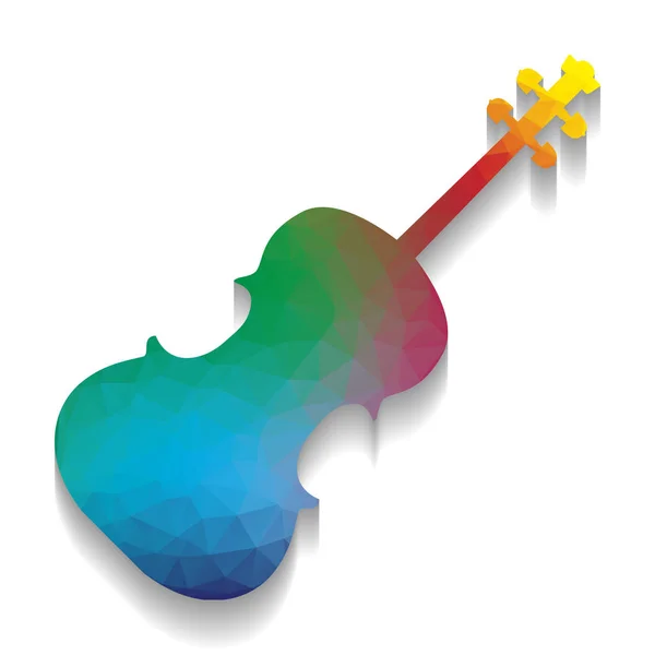 Illustrazione segno violino. Vettore. Icona colorata con testo luminoso — Vettoriale Stock