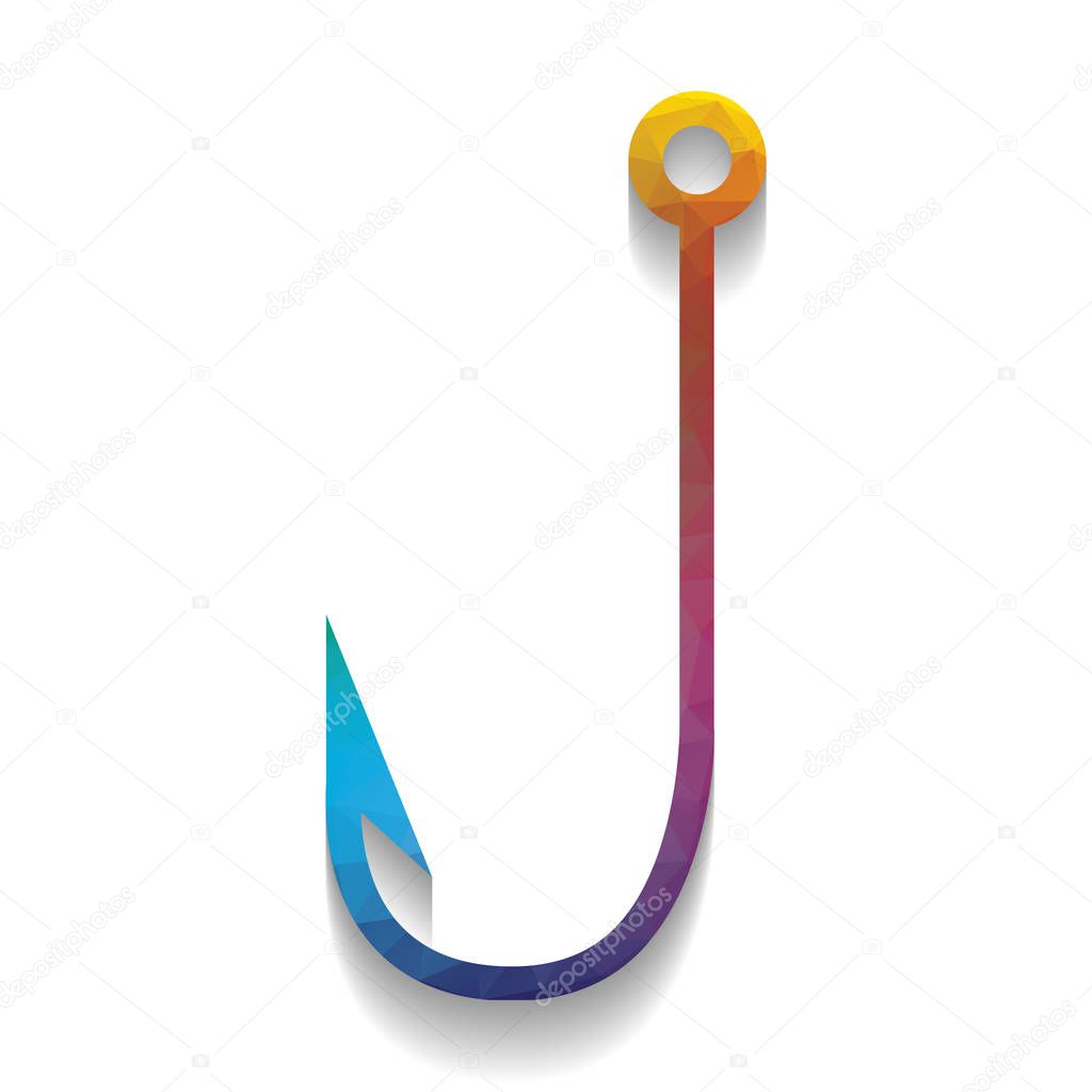Fishing Hook sign illustration. Vector. Colorful icon with brigh
