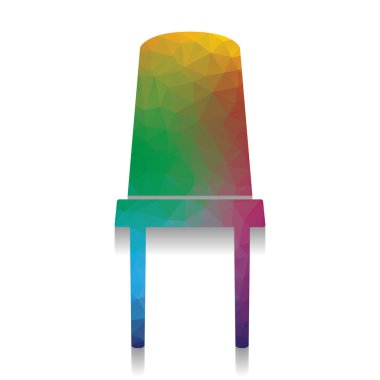 Ofis koltuğu işaret. Vektör. Renkli parlak dokusuna simgesiyle 