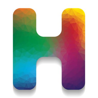 H harfi işareti şablon öğesi tasarım. Vektör. Renkli simge zekâ