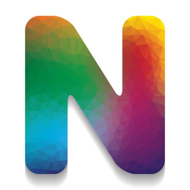 N harfi işareti şablon öğesi tasarım. Vektör. Renkli simge zekâ