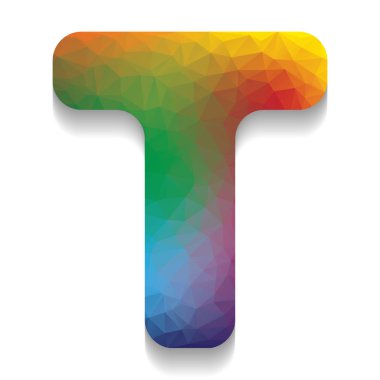 T harfinin işareti şablon öğesi tasarım. Vektör. Renkli simge zekâ