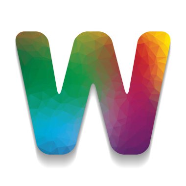 Harf W sign şablon öğesi tasarım. Vektör. Renkli simge zekâ