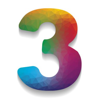 3 numara işareti tasarım şablonu öğesi. Vektör. Renkli simge zekâ