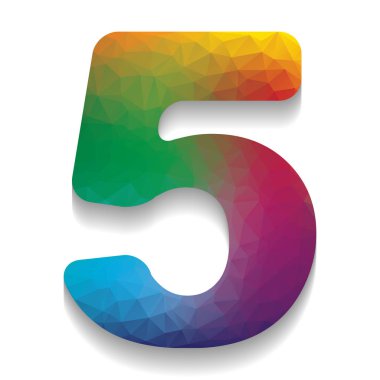 5 numaralı işaret tasarım şablonu öğesi. Vektör. Renkli simge zekâ