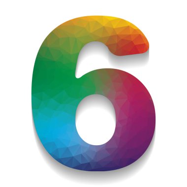 6 numaralı işaret tasarım şablonu öğesi. Vektör. Renkli simge zekâ